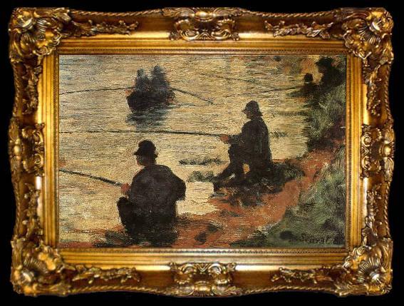 framed  Georges Seurat Fisherman, ta009-2
